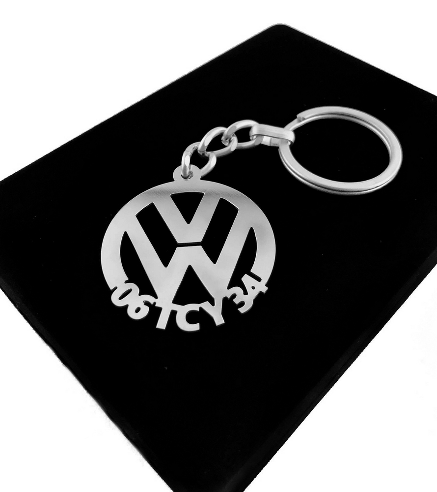 Kişiye Özel - Metal Volkwagen - Gümüş Anahtarlık Gerçek Gümüş Kaplama